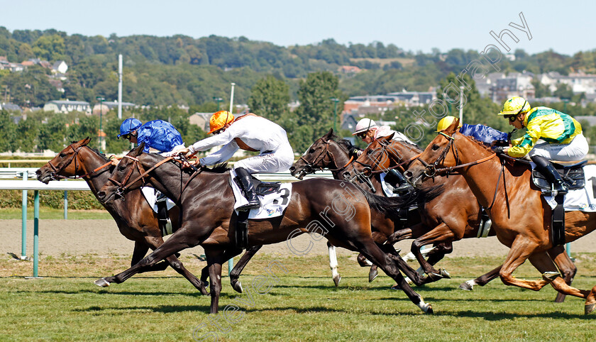 Botanik-0005 
 BOTANIK (Mickael Barzalona) beats GLYCON (centre) in the Prix de Reux
Deauville 7 Aug 2022 - Pic Steven Cargill / Racingfotos.com