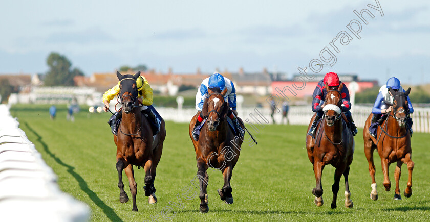 Ropey-Guest-0001 
 ROPEY GUEST (2nd left, Tom Queally) beats AJYAALL (left) in The Sky Sports Racing Sky 415 Handicap
Yarmouth 15 Sep 2021 - Pic Steven Cargill / Racingfotos.com