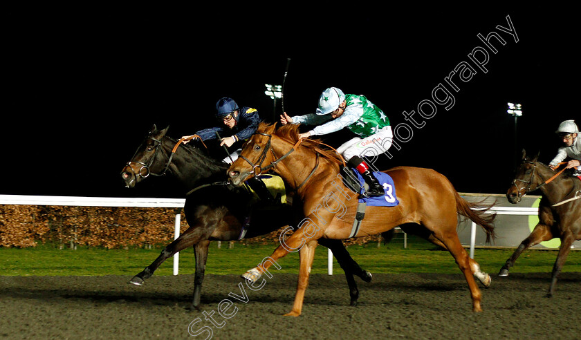 Crossing-The-Line-0001 
 CROSSING THE LINE (farside, David Probert) beats GLENDEVON (nearside) in The 32Red British Stallion Studs EBF Conditions Stakes
Kempton 23 Mar 2019 - Pic Steven Cargill / Racingfotos.com