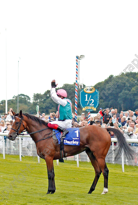 Enable-0010 
 ENABLE (Frankie Dettori) after The Darley Yorkshire Oaks
York 22 Aug 2019 - Pic Steven Cargill / Racingfotos.com