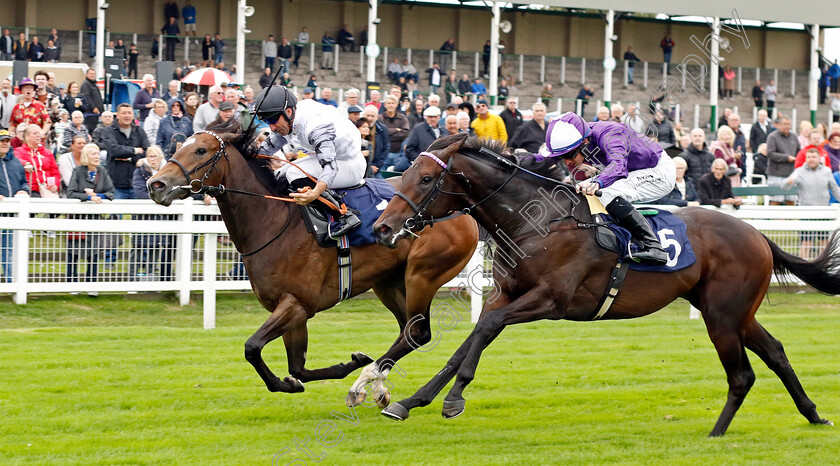 Cross-The-Tracks-0002 
 CROSS THE TRACKS (left, Neil Callan) beats MANHATTAN MIRAGE (right) in The British Stallion Studs EBF Novice Stakes Div2
Yarmouth 19 Sep 2023 - Pic Steven Cargill / Racingfotos.com