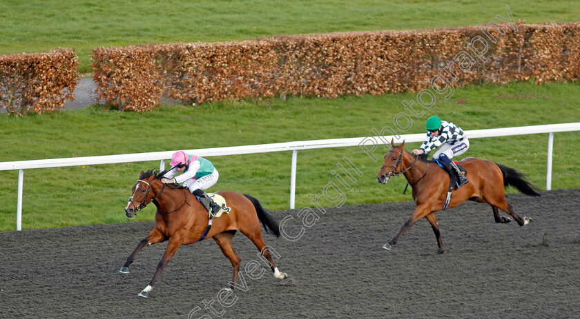 Laurel-0007 
 LAUREL (Ryan Moore) beats LIGHTSHIP (right) in The Racing TV Snowdrop Fillies Stakes
Kempton 10 Apr 2023 - Pic Steven Cargill / Racingfotos.com