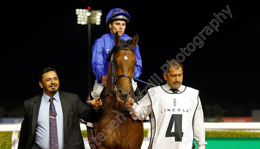 Legend-Of-Time-0011 
 LEGEND OF TIME (William Buick) winner of The Jumeirah Guineas
Meydan 2 Feb 2024 - Pic Steven Cargill / Racingfotos.com