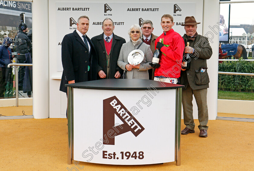 Kilbricken-Storm-0006 
 Presentation to Colin Tizzard, Harry Cobden and owners for The Albert Bartlett Novices Hurdle won by KILBRICKEN STORM Cheltenham 16 Dec 2017 - Pic Steven Cargill / Racingfotos.com