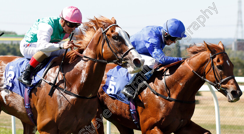 Herculean-0005 
 HERCULEAN (left, Andrea Atzeni) beats RECORDMAN (right) in The Ben And Mary Hibbert Memorial Novice Stakes
Pontefract 10 Jul 2018 - Pic Steven Cargill / Racingfotos.com