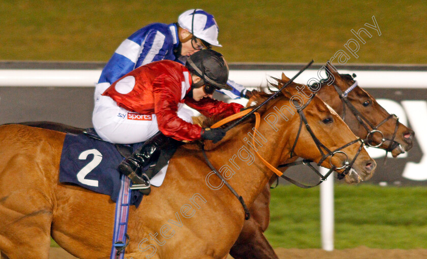 Felix-0009 
 FELIX (nearside, Hollie Doyle) beats BANGKOK (farside) in The Betway Conditions Stakes
Wolverhampton 11 Jan 2021 - Pic Steven Cargill / Racingfotos.com