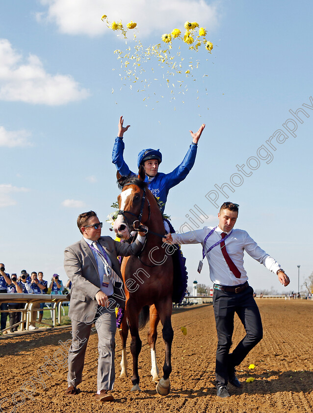 Mischief-Magic-0014 
 MISCHIEF MAGIC (William Buick) after The Breeders' Cup Juvenile Turf Sprint
Breeders Cup Meeting, Keeneland USA, 4 Nov 2022 - Pic Steven Cargill / Racingfotos.com