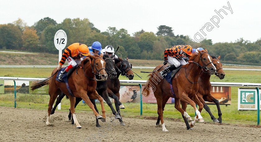 Sophosc-0001 
 SOPHOSC (right, Charles Bishop) beats ITIZZIT (left) in The Witheford Equine Barrier Trials At Lingfield Park Nursery
Lingfield 4 Oct 2018 - Pic Steven Cargill / Racingfotos.com