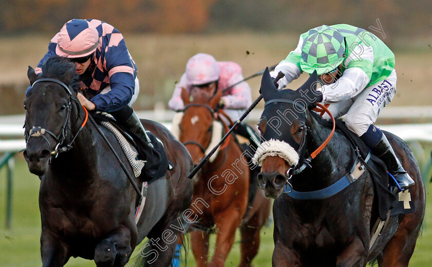 Zim-Baby-0003 
 ZIM BABY (right, Ben Curtis) beats LINCOLN PARK (left) in The Bet 10 Get 20 At Mansionbet Handicap
Nottingham 4 Nov 2020 - Pic Steven Cargill / Racingfotos.com