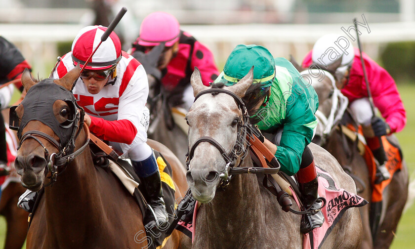 Homerique-0005 
 HOMERIQUE (right, Irad Ortiz) beats COMPETITIONOFIDEAS (left) in The New York Stakes
Belmont Park USA, 7 Jun 2019 - Pic Steven Cargill / Racingfotos.com