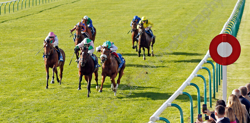 Chaldean-0007 
 CHALDEAN (Frankie Dettori) beats ROYAL SCOTSMAN (2nd left) and NOSTRUM (left) in The Darley Dewhurst Stakes
Newmarket 8 Oct 2022 - Pic Steven Cargill / Racingfotos.com