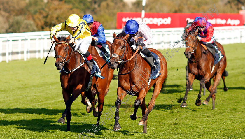 Onassis-0003 
 ONASSIS (centre, Hayley Turner) beats WITH THANKS (left) in The British EBF October Fillies Stakes
Goodwood 11 Oct 2020 - Pic Steven Cargill / Racingfotos.com