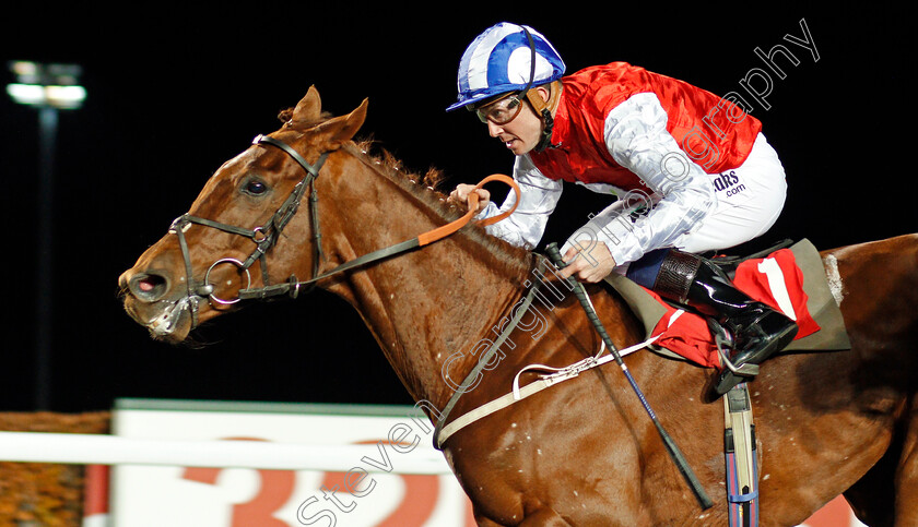 Soldier-In-Action-0003 
 SOLDIER IN ACTION (Jim Crowley) wins The 32Red Handicap Kempton 22 Nov 2017 - Pic Steven Cargill / Racingfotos.com