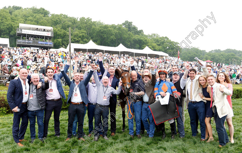 Markhan-0014 
 MARKHAN (Davy Russell) with Gordon Elliott and owners after The George Sloan & John Sloan Sr Maiden Hurdle
Percy Warner Park, Nashville Tennessee USA, 11 May 2019 - Pic Steven Cargill / Racingfotos.com