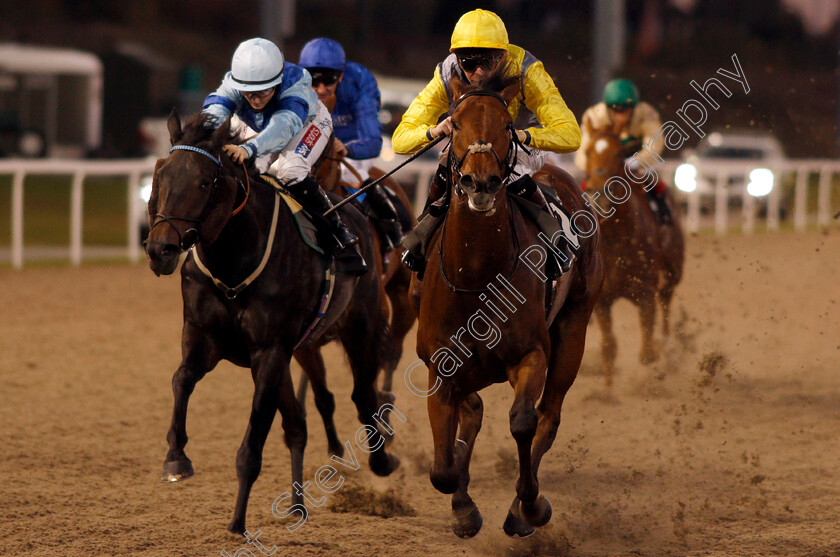 American-Entente-0005 
 AMERICAN ENTENTE (right, Robert Havlin) beats MESSALINA (left) in The EBF Fillies Novice Stakes
Chelmsford 22 Oct 2020 - Pic Steven Cargill / Racingfotos.com