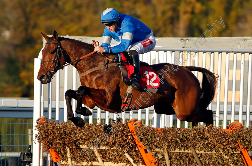 Maria s-Benefit-0001 
 MARIA'S BENEFIT (Ciaran Gethings) wins The Play Casino At 188bet Handicap Hurdle Sandown 12 Nov 2017 - Pic Steven Cargill / Racingfotos.com