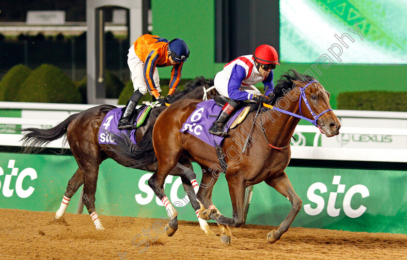 Mostawly-0003 
 MOSTAWLY (Joel Rosario) wins The STC International Jockeys Challenge Round 4
King Abdulaziz Racecourse, Riyadh, Saudi Arabia 25 Feb 2022 - Pic Steven Cargill /Racingfotos.com