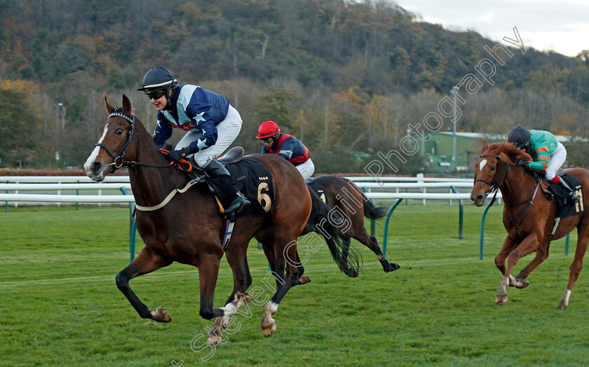 Bad-Company-0002 
 BAD COMPANY (Serena Brotherton) wins The AJA Handicap
Nottingham 4 Nov 2020 - Pic Steven Cargill / Racingfotos.com