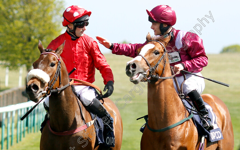 Mabs-Cross-0007 
 Paul Mulrennan aboard MABS CROSS is congratulated by Jason Hart after winning The Zoustar Palace House Stakes
Newmarket 4 May 2019 - Pic Steven Cargill / Racingfotos.com