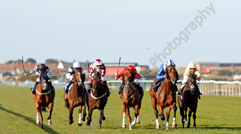 Majaalis-0001 
 MAJAALIS (2nd right, Jim Crowley) beats GOLD AT MIDNIGHT (right) and TIN HAT (centre) in The Dennis Barrett Jolly Boys Outing Handicap
Yarmouth 18 Sep 2019 - Pic Steven Cargill / Racingfotos.com