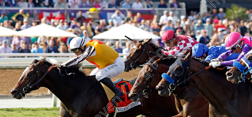 Seal-Team-0003 
 SEAL TEAM (Umberto Rispoli) wins The Twilight Derby
Santa Anita 4 Nov 2023 - Pic Steven Cargill / Racingfotos.com