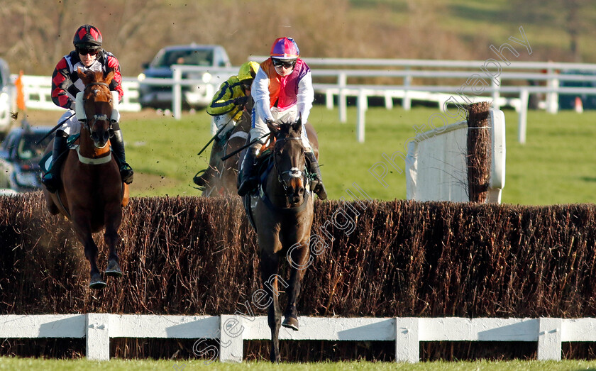 Haiti-Couleurs-0005 
 HAITI COULEURS (right, Sean Bowen) leads MOON D'ORANGE (left) in The Josh Wyke Birthday Novices Limited Handicap Chase
Cheltenham 14 Dec 2024 - Pic Steven Cargill / Racingfotos.com