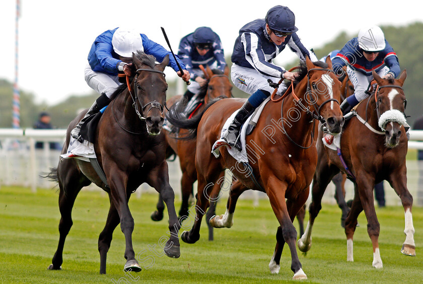 Hamada-0005 
 HAMADA (left, William Buick) beats CROWNED EAGLE (centre) in The Sky Bet First Race Special Jorvik Handicap York 16 May 2018 - Pic Steven Cargill / Racingfotos.com