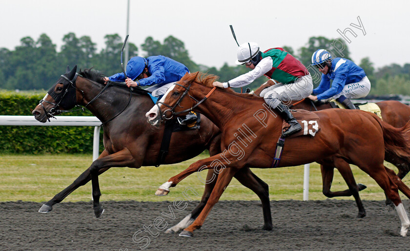 Renaissance-Rose-0003 
 RENAISSANCE ROSE (William Buick) beats VELVET AND STEEL (right) in The Try Our New Price Boosts At Unibet Fillies Handicap
Kempton 2 Jun 2021 - Pic Steven Cargill / Racingfotos.com