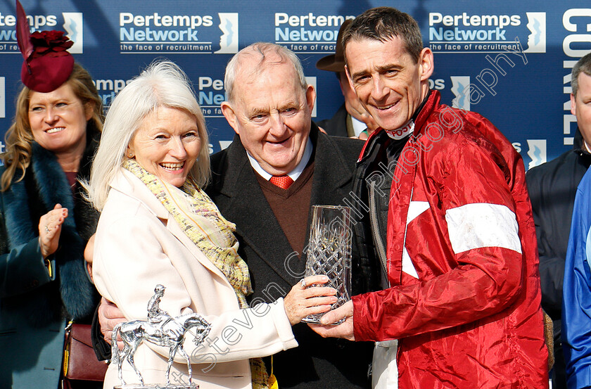 Delta-Work-0005 
 Presentation to Davy Russell for The Pertemps Network Final Handicap Hurdle won by DELTA WORK Cheltenham 15 Mar 2018 - Pic Steven Cargill / Racingfotos.com