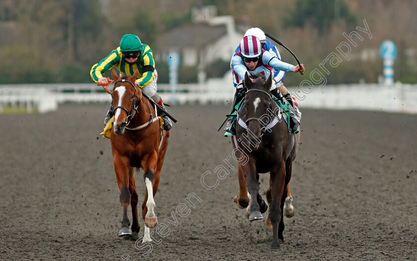 Nortonthorpe-Boy-0004 
 NORTONTHORPE BOY (right, Luke Morris) beats THUNDER OF NIAGARA (left) in The Play Ladbrokes 5-A-Side Handicap
Kempton 27 Mar 2021 - Pic Steven Cargill / Racingfotos.com