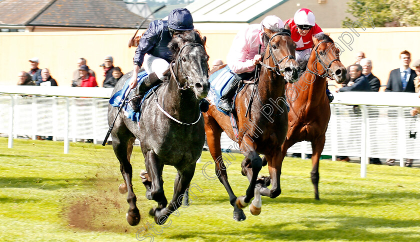 Caravaggio-0001 
 CARAVAGGIO (left, Ryan Moore) beats ALPHABET (centre) in The Derrinstown Stud Flying Five Stakes Curragh 10 Sep 2017 - Pic Steven Cargill / Racingfotos.com