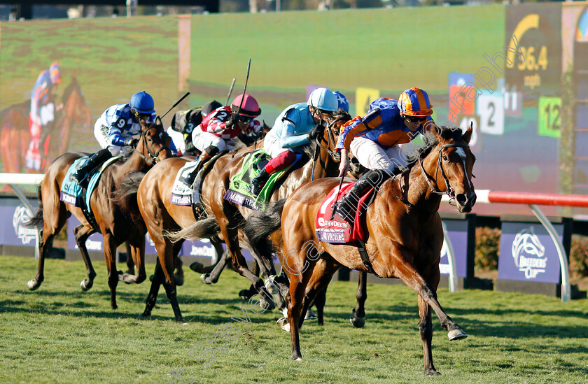 Lake-Victoria-0005 
 LAKE VICTORIA (Ryan Moore) wins the Breeders' Cup Juvenile Fillies Turf
Del Mar USA 1 Nov 2024 - Pic Steven Cargill / Racingfotos.com