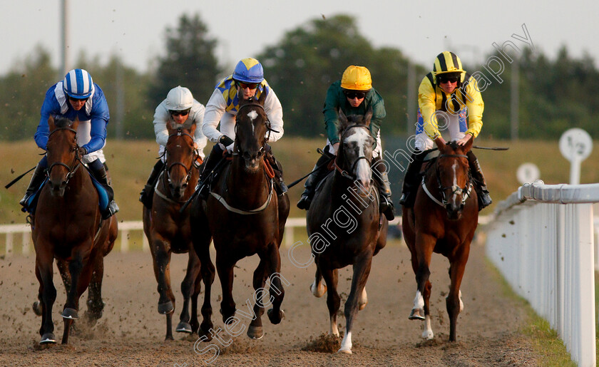 Battle-Of-Waterloo-0004 
 BATTLE OF WATERLOO (centre, Cieren Fallon) beats CHATHAM HOUSE (2nd right) SHAWAAHEQ (left) INDIAN SOUNDS (2nd left) and SELF ASSESSMENT (right) in The Gentlemen's Day Handicap
Chelmsford 23 Jul 2019 - Pic Steven Cargill / Racingfotos.com