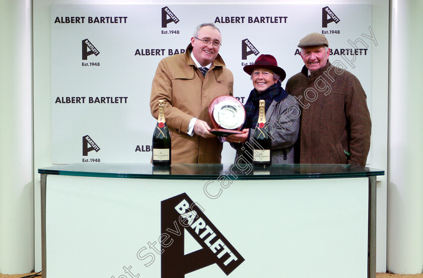 Rockpoint-0005 
 Presentation to John and Heather Snook for The Albert Bartlett Novices Hurdle won by ROCKPOINT
Cheltenham 15 Dec 2018 - Pic Steven Cargill / Racingfotos.com