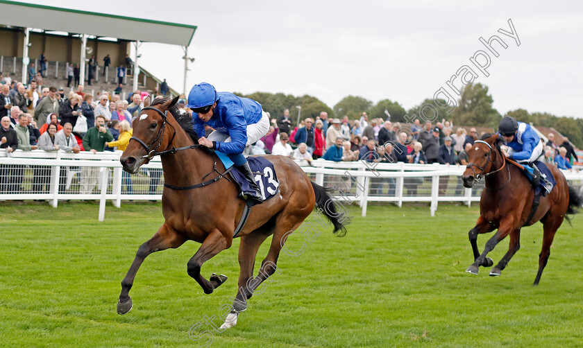 Sapphire-Seas-0003 
 SAPPHIRE SEAS (William Buick) wins The EBF Stallions John Musker Fillies Stakes
Yarmouth 19 Sep 2023 - Pic Steven Cargill / Racingfotos.com