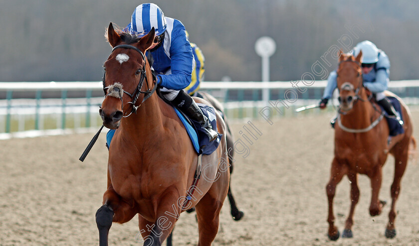 Ahdab-0007 
 AHDAB (Ryan Moore) wins The Bombardier March To Your Own Drum Novice Stakes
Lingfield 13 Feb 2021 - Pic Steven Cargill / Racingfotos.com