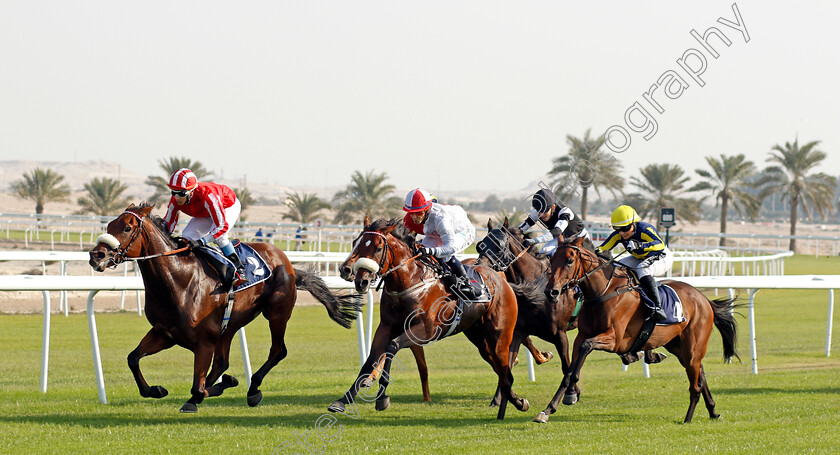 Campolina-0003 
 CAMPOLINA (right, Rosie Jessop) beats THE DARK KNIGHT (left) and HIGH BEAM (centre) in The Batelco Cup
Sakhir Racecourse, Bahrain 19 Nov 2021 - Pic Steven Cargill / Racingfotos.com