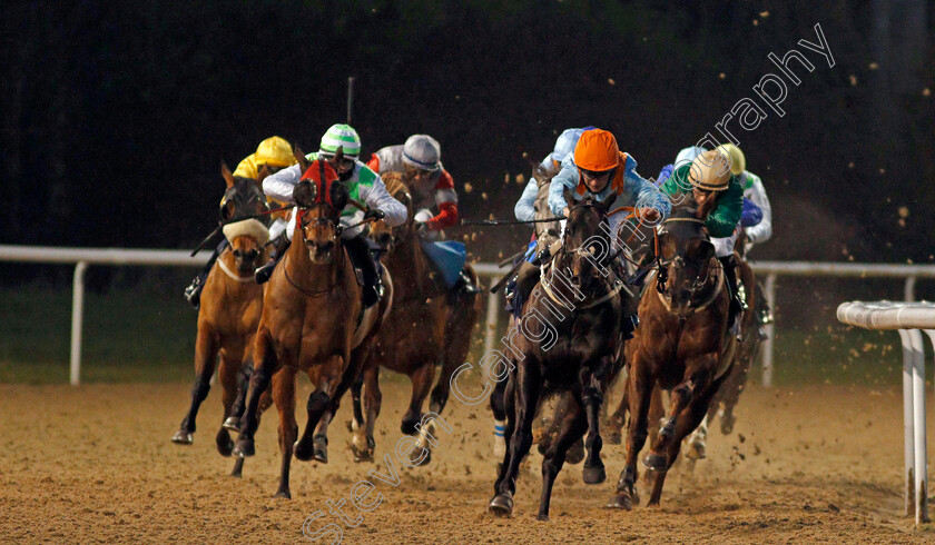 One-Hart-0003 
 ONE HART (centre, Joe Fanning) wins The Bombardier British Hopped Amber Beer Claiming Stakes
Wolverhampton 18 Jan 2021 - Pic Steven Cargill / Racingfotos.com