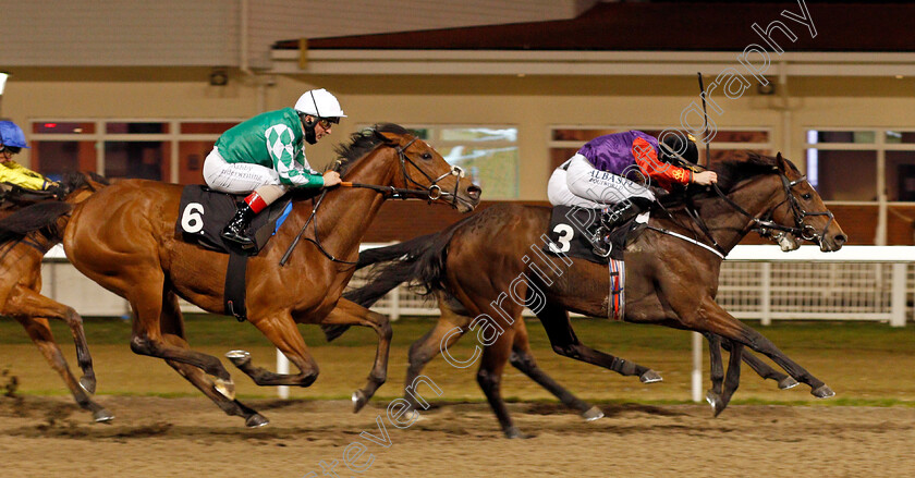 Companionship-0006 
 COMPANIONSHIP (Tom Marquand) beats MS GANDHI (left) in The EBF Fillies Novice Stakes
Chelmsford 27 Nov 2020 - Pic Steven Cargill / Racingfotos.com