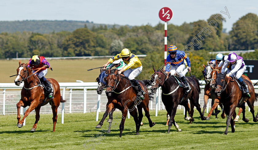 Just-Hubert-0001 
 JUST HUBERT (centre, Tom Marquand) beats ROCHESTER HOUSE (left) in The Unibet You're On Goodwood Handicap
Goodwood 29 Jul 2020 - Pic Steven Cargill / Racingfotos.com