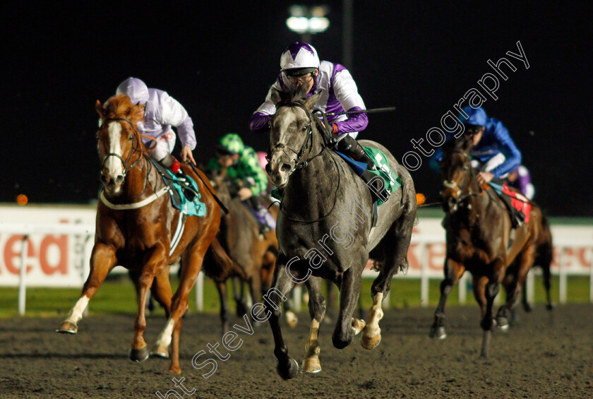 Glencadam-Master-0005 
 GLENCADAM MASTER (Robert Havlin) wins The 32Red On The App Store Novice Stakes Div1 Kempton 20 Dec 2017 - Pic Steven Cargill / Racingfotos.com