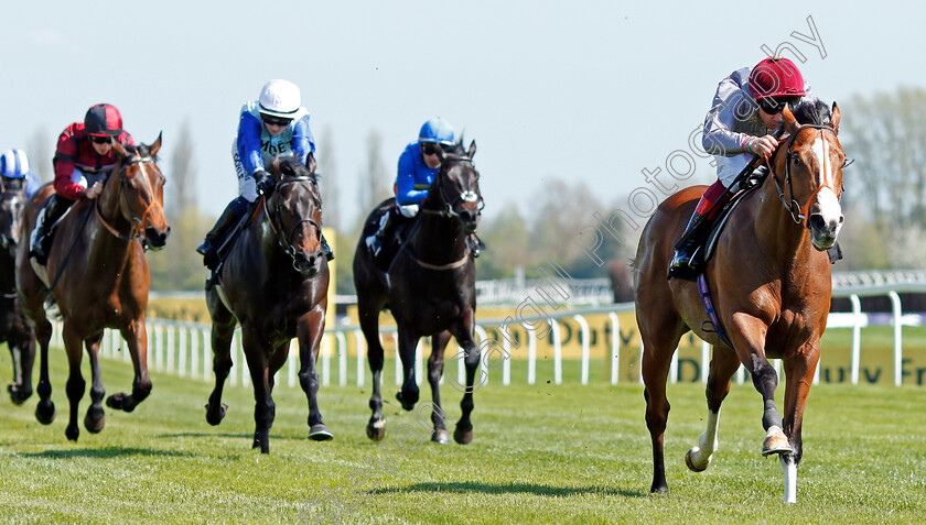 Qaysar-0004 
 QAYSAR (Frankie Dettori) wins The Dubai Duty Free Full Of Surprises Handicap Newbury 20 Apr 2018 - Pic Steven Cargill / Racingfotos.com