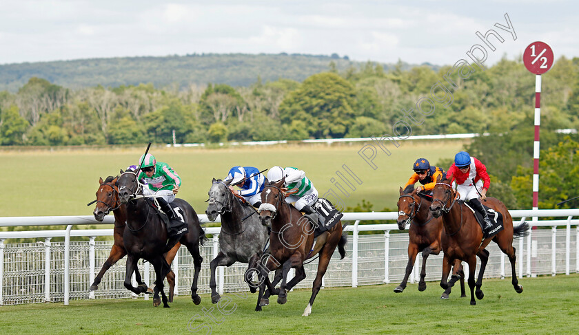 Sandrine-0001 
 SANDRINE (centre, David Probert) beats POGO (left) in The World Pool Lennox Stakes
Goodwood 26 Jul 2022 - Pic Steven Cargill / Racingfotos.com