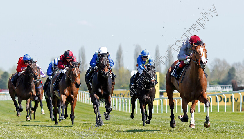 Qaysar-0002 
 QAYSAR (Frankie Dettori) wins The Dubai Duty Free Full Of Surprises Handicap Newbury 20 Apr 2018 - Pic Steven Cargill / Racingfotos.com