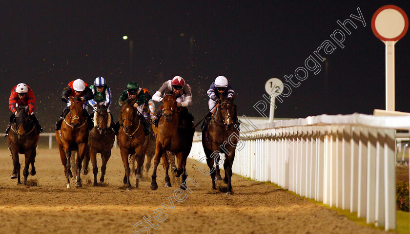 Black-Truffle-0002 
 BLACK TRUFFLE (right, Nicola Currie) beats OLAUDAH (2nd right) in The Alexandra And Sofia Baby Texo Handicap Chelmsford 21 Dec 2017 - Pic Steven Cargill / Racingfotos.com