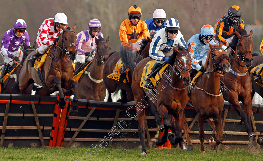 Kepagge-0001 
 KEPAGGE (centre, Tom Scudamore) with PILEON (left) KAIZER (2nd right) and THIBAULT (right)
Ascot 20 Feb 2021 - Pic Steven Cargill / Racingfotos.com