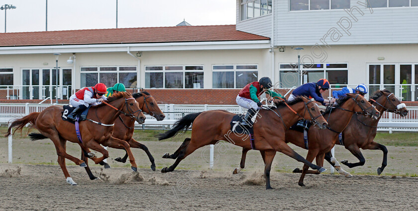 Dawaam-0002 
 DAWAAM (farside, Jim Crowley) beats ARIJ (2nd right) and HABIT ROUGE (7) in The Bigger Pools With tote.co.uk PMU Partnership Handicap
Chelmsford 29 Apr 2021 - Pic Steven Cargill / Racingfotos.com