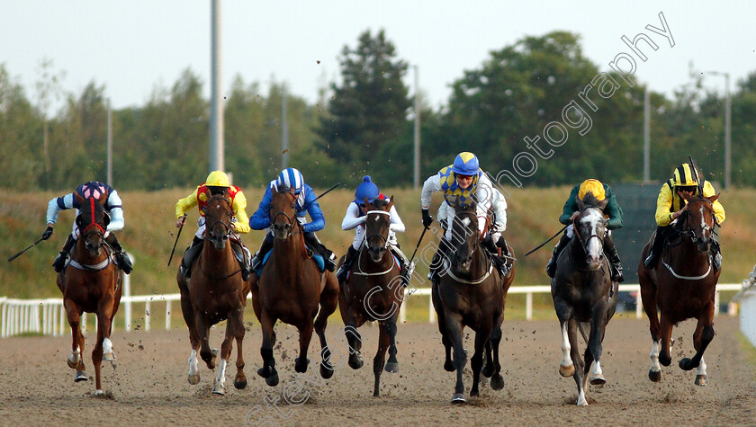 Battle-Of-Waterloo-0001 
 BATTLE OF WATERLOO (3rd right, Cieren Fallon) beats CHATHAM HOUSE (2nd right) SHAWAAHEQ (3rd left) SELF ASSESSMENT (right) CHARACTERISTIC (2nd left) BULLINGTON BOY (4th left) and LOVE YOUR WORK (left) in The Gentlemen's Day Handicap
Chelmsford 23 Jul 2019 - Pic Steven Cargill / Racingfotos.com