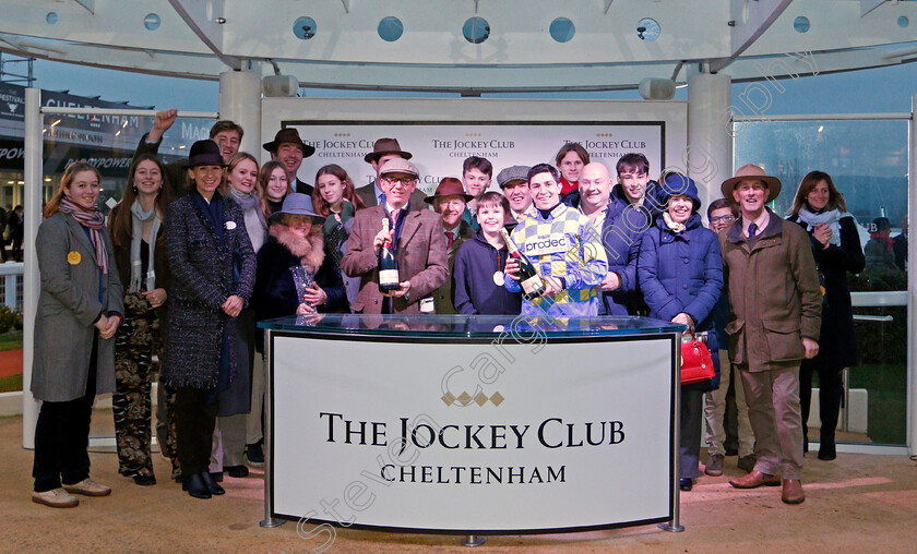 Audacity-0005 
 Presentation to the Audacity Partnership, Warren Greatrex and Gavin Sheehan for The EBF Stallions & Cheltenham Pony Club Standard Open National Hunt Flat Race won by AUDACITY
Cheltenham 1 Jan 2020 - Pic Steven Cargill / Racingfotos.com