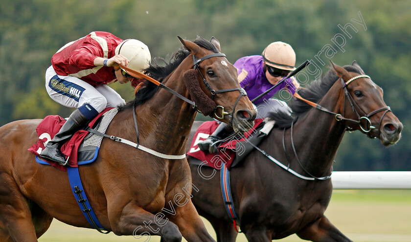 Mille-Miglia-0005 
 MILLE MIGLIA (left, Kevin Stott) beats QOYA (right) in The Arete Fillies Handicap
Haydock 2 Sep 2022 - Pic Steven Cargill / Racingfotos.com